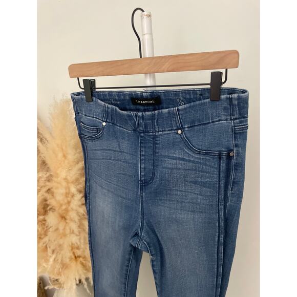 Liverpool Chloe Skinny Jeans Size 8 Side Stripe Pull On Denim Jeggings - Picture 5 of 9